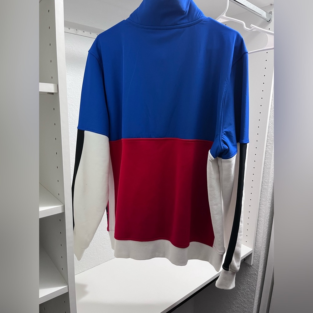 Large Tommy Hilfiger red, white, blue half zip